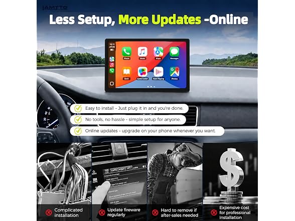 LAMTTO 10.1in Wireless CarPlay Screen