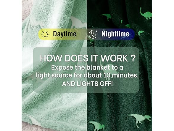 Vangao Green Throw Blanket Glow in The Dark Soft