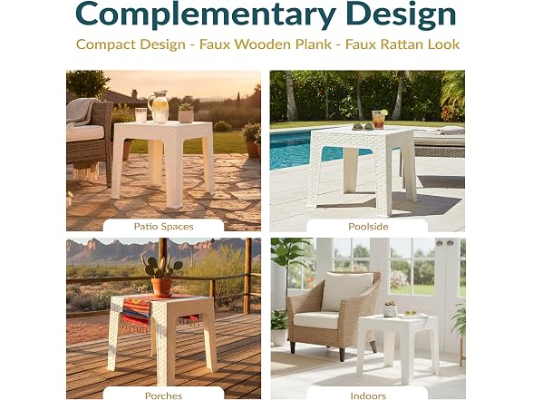 Sunnydaze Decor SUP-407 18 White Side Table White - Gallery 6