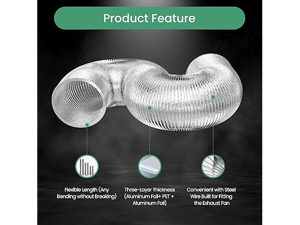 HealSmart 6" Dryer Vent Hose 8ft