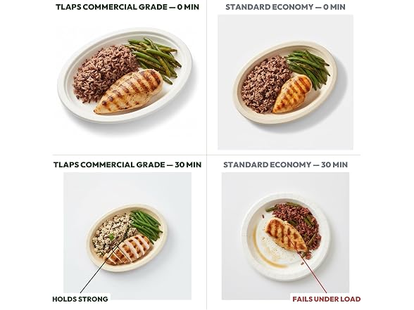 TLAPS 10x8 in White Bagasse Sugarcane Plates 125