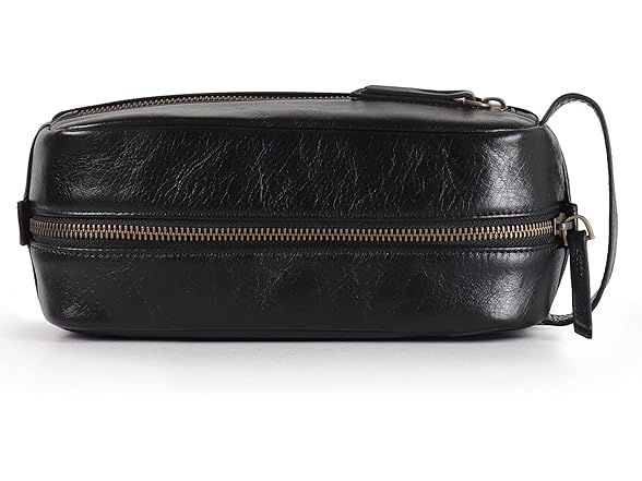 Londo Genuine Leather Travel Toiletry Bag Black