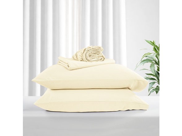 Kathy Ireland Lyocell & Linen Cotton 4PC Sheet Set