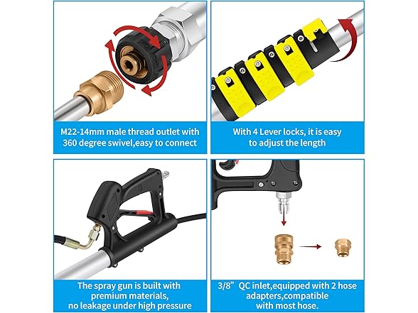 EXTRAFEIN 24FT Pressure Washer Wand
