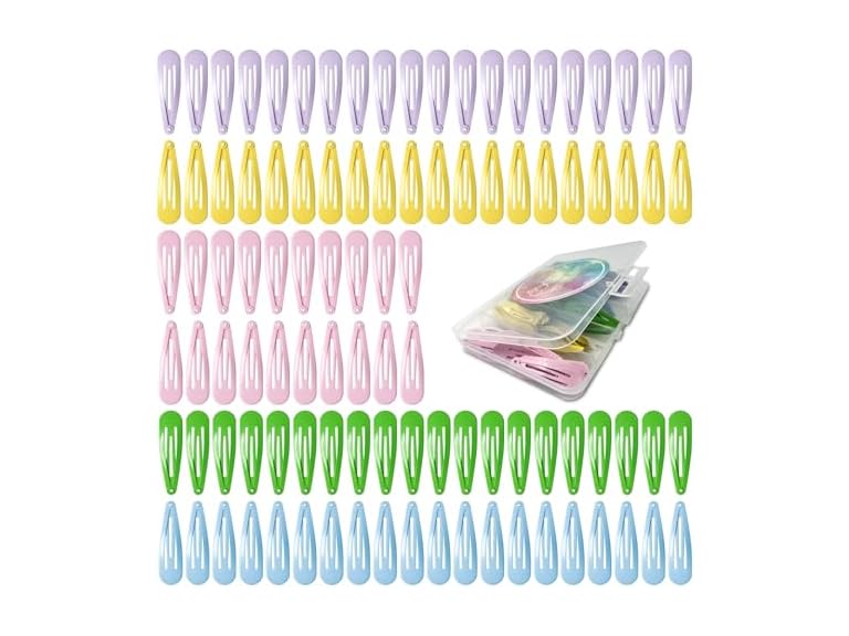 100 Hair Clips, Colored Metal Non Slip S