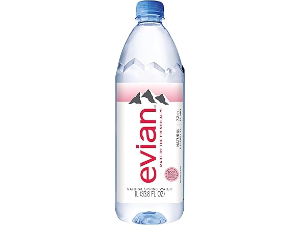evian Evian Natural Spring Water, 1 L bottles,