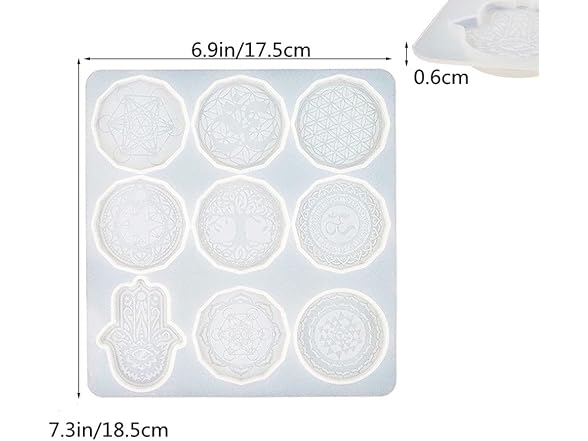 7 Chakra Stones Resin Workshops Mandala Keychain Mold