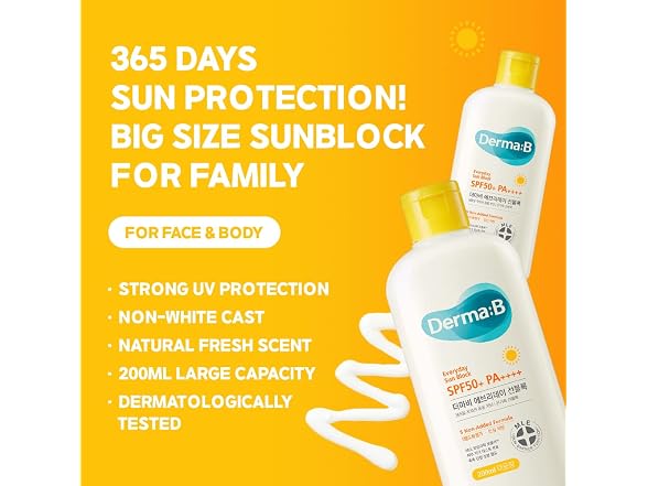 Derma B Everyday Sunscreen SPF50 200ml