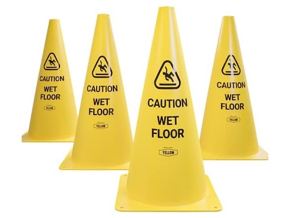 Yellow Safety "Caution Wet Floor" Cones