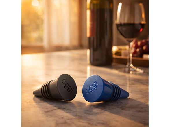 OGGI Cone Shaped Silicone Wine Corks, 2 pcs