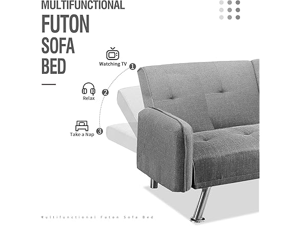 IULULU Futon Sofa Bed, Convertible Couch