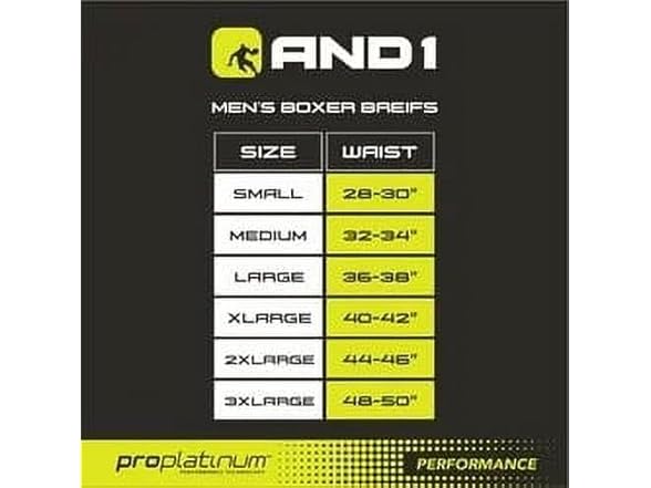 AND1 X-Large (40""-42"") Boxer Briefs