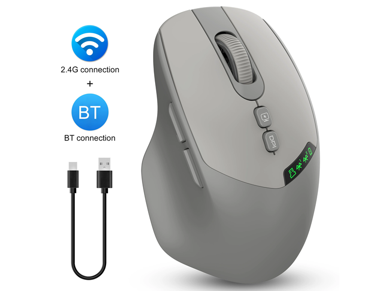 3P 3PX-BTMOUSE-GRY 2.4G+BT Dual Mode Wireless Mou