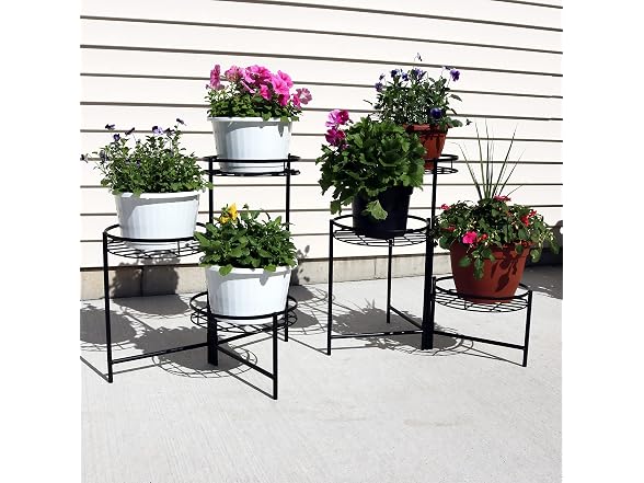 Sunnydaze Decor HMI-729 3-Tier Flower Plant Stand 2PK