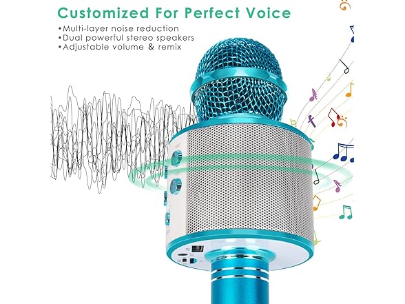 KIDWILL Wireless Bluetooth Karaoke Microphone