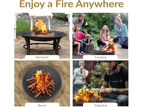 Sunnydaze Decor NB-183 32in Fire Pit Bowl Black