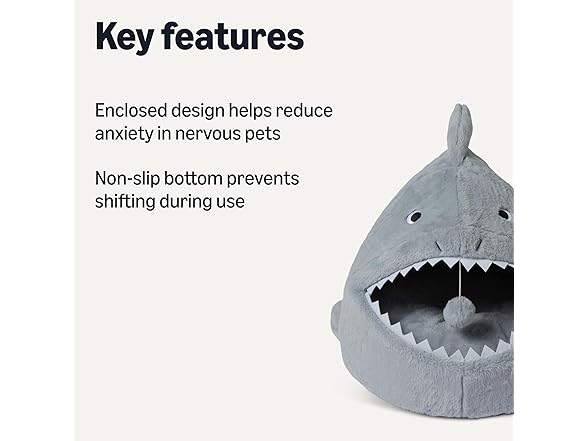 Amazon Basics Cat House Shark Shape Cat Cave Bed