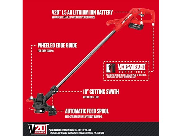CRAFTSMAN CMCST915C1 V20* 10in Trimmer Edger Kit