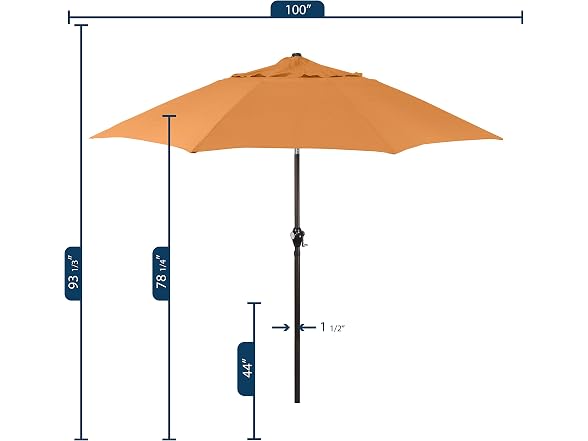 Sunline 9 ft Patio Umbrella with Crank & Pu Tuscan - Gallery 7