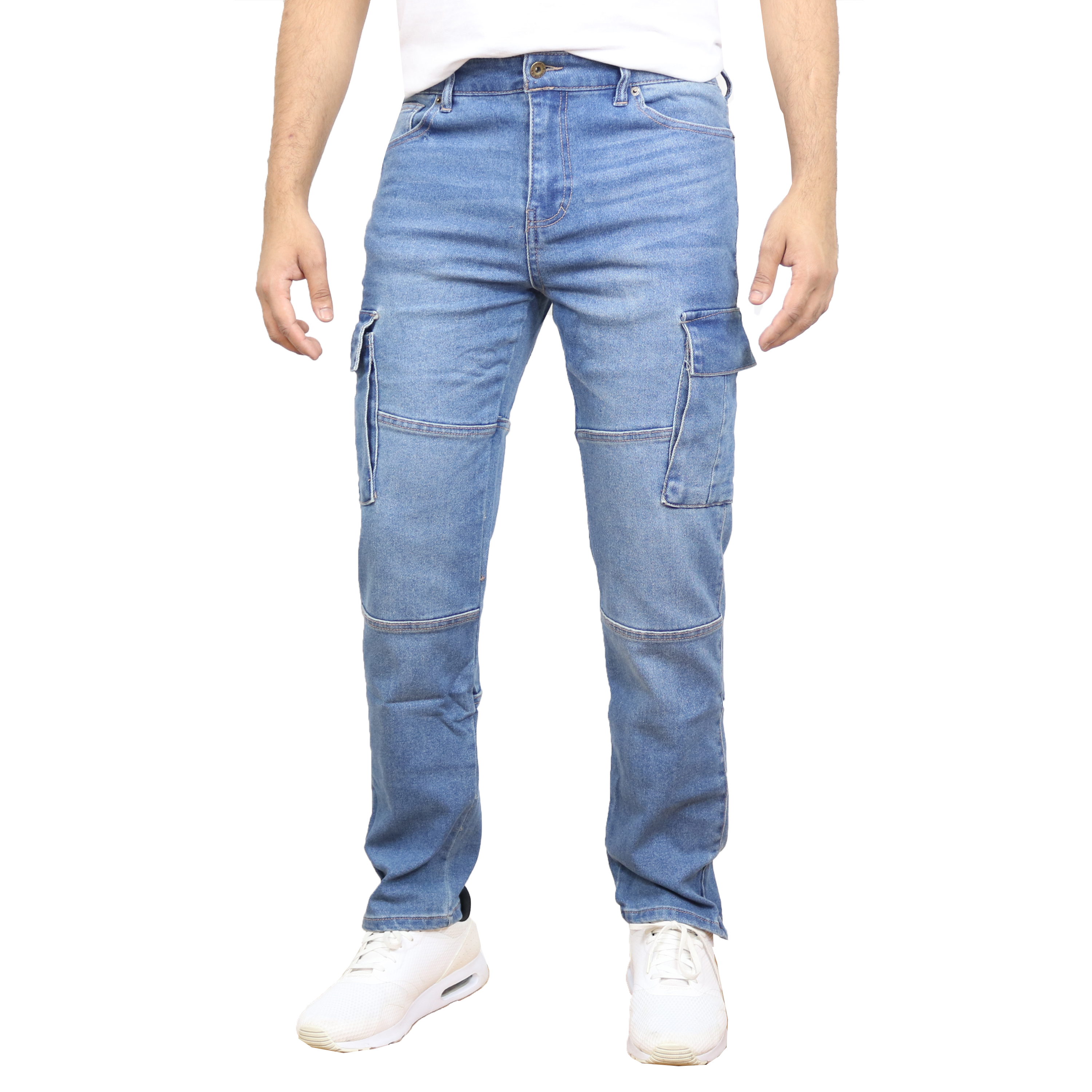 Men's Stretch Cargo Denim Jeans (30-42) - Gallery 31