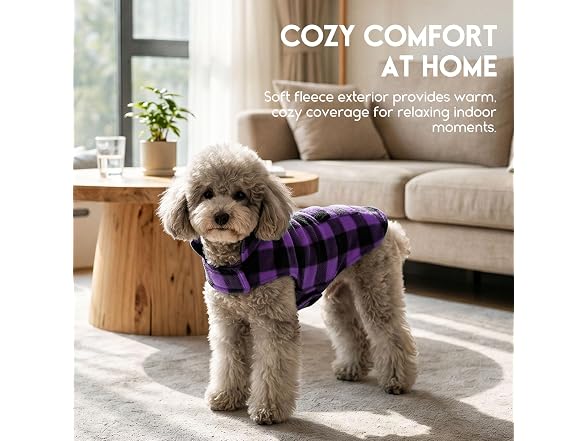 ASENKU Dog Jacket Plaid Reversible