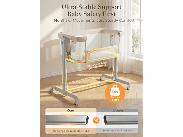 ONTHEWEI 3 in 1 Baby Bassinet Bedside Sleeper