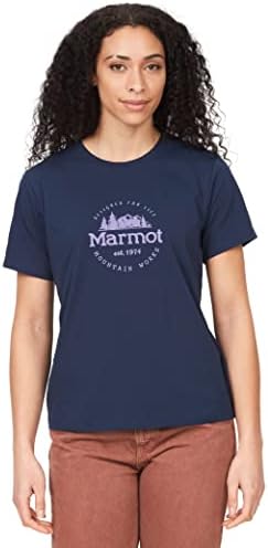 Marmot Women's Culebra Peak Short Sleeve Tee Shirt, Arctic Navy 2975, X-Large
