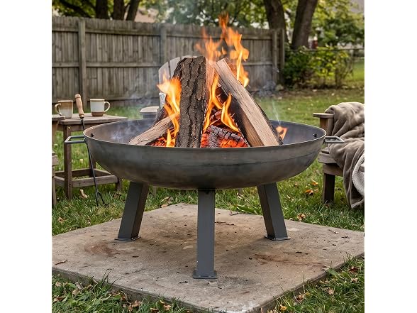 Sunnydaze Cast Iron Heavy Duty Large Fire Pit for Outside Wood Burning, 30"