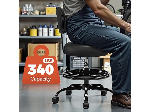 Bestglory Shop Stool with Wheels