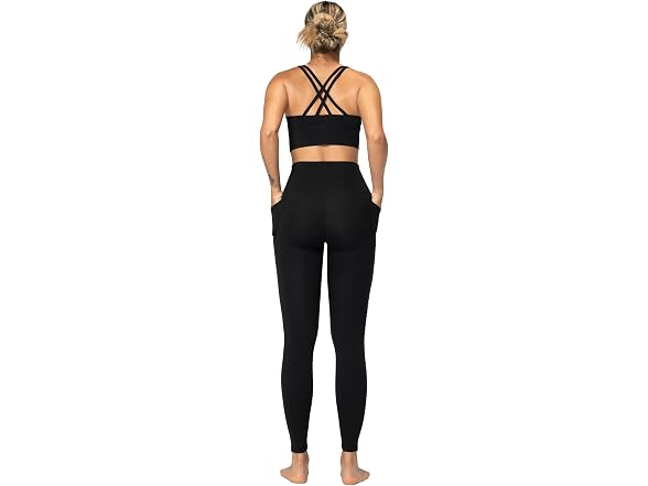 Sunzel Womens Leggings 25in XS Black W/pockets