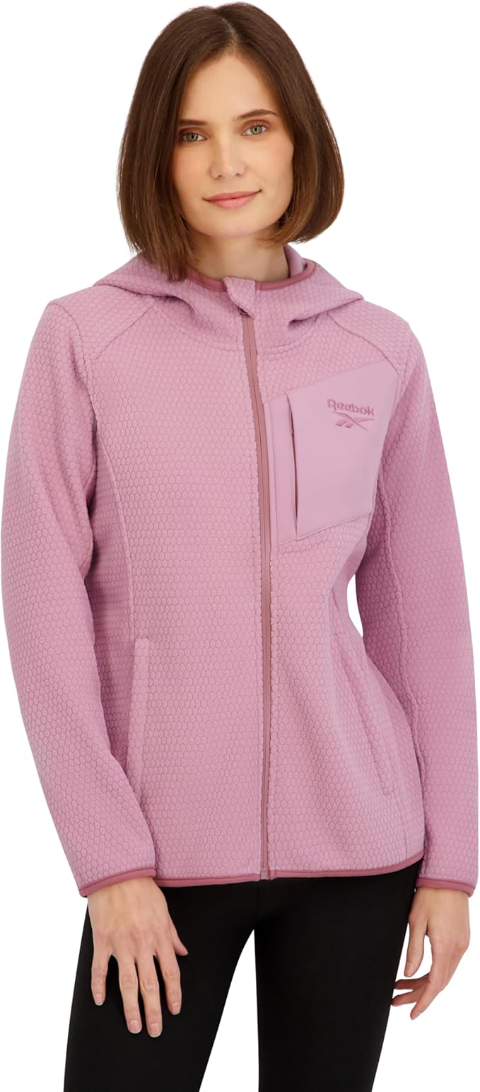 Reebok Women Zip-Up Honeycomb Fleece Jkt - Gallery 4