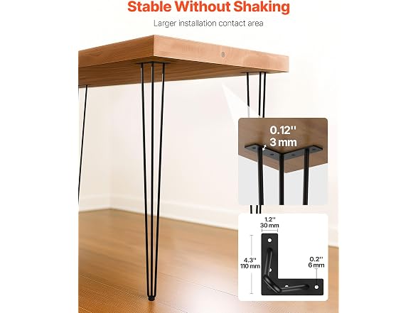 Hairpin Table Legs 36 in Black Set of 4 Desk