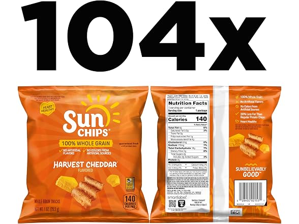 SunChips Harvest Cheddar Pack of 104