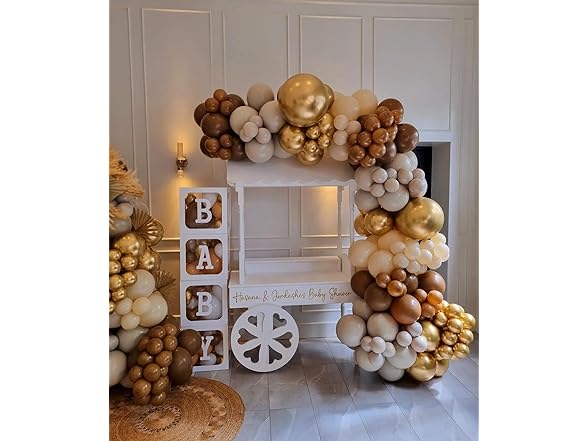 100 Brown and Gold Balloon Set