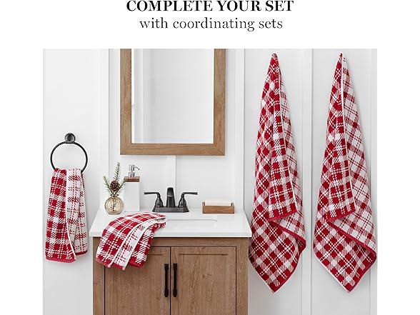 Martha Stewart Plaid Holiday Hand Towels, Set of 2