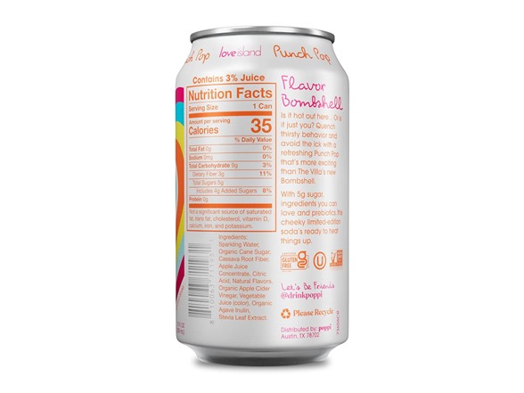 12PK Poppi Sparkling Prebiotic Soda Punch Pop