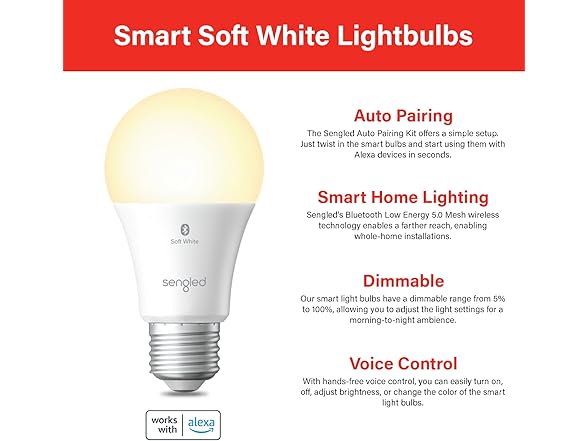 Sengled Alexa Light Bulb, S1 Auto Pairin