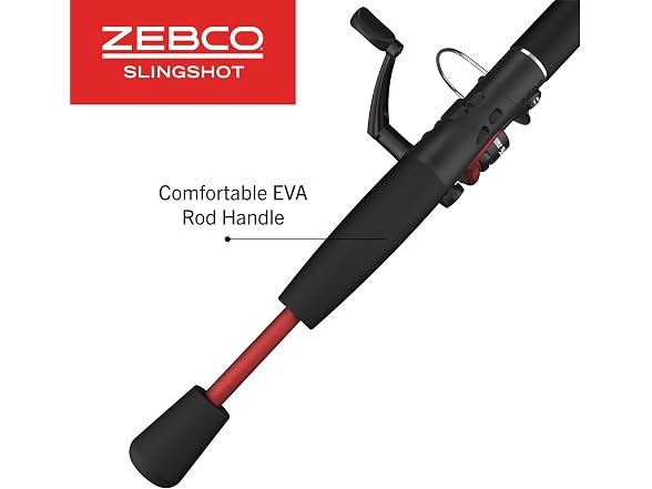 Zebco Slingshot Spinning Rod & Reel Combo, Red