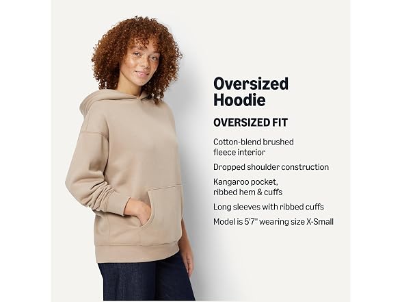 Amazon Essentials Women (XS) Hoodie Taupe