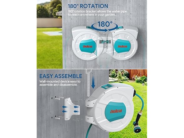 Retractable Garden Hose Reel 1/2"X100ft
