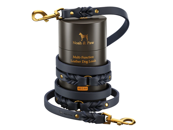NOAH & PAW Leather Dog Leash 8Ft