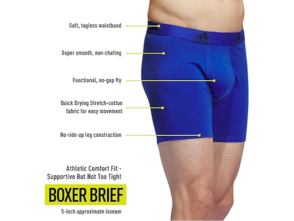 adidas Men's Stretch Boxer Briefs 3-Pack