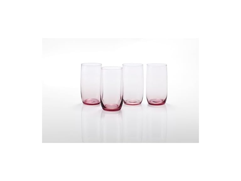 Fortessa Gala Glass, 19 Oz. Iced Beverage (Set of 4), Pink