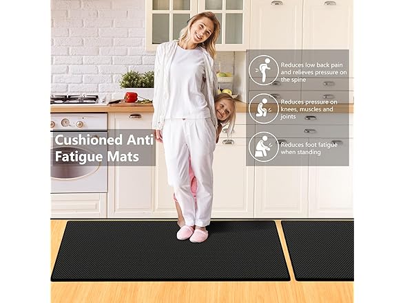 Demiwise Kitchen Mats Cushioned Anti Fatigue, 2PCS 