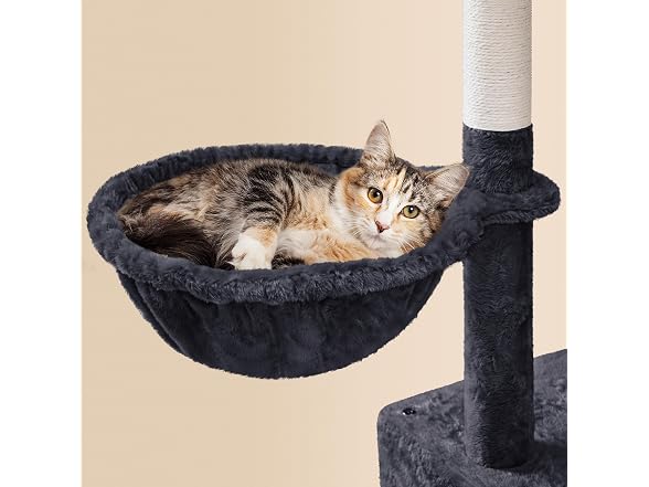 Yaheetech 64.5in Cat Tree for Large Cats, Black