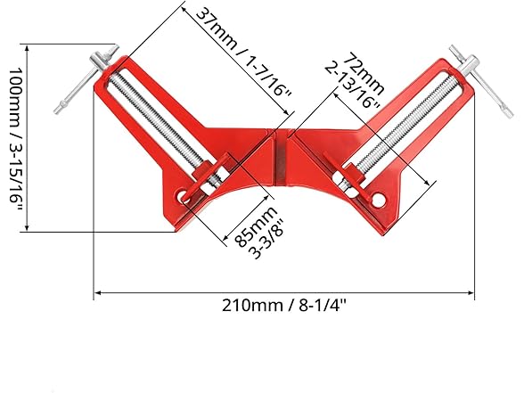 90° Corner Clamp 8Pk Aluminum Red