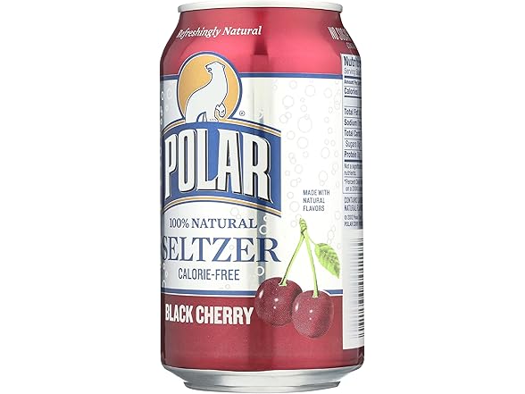 1CT Polar Seltzer Water, Black Cherry, 12 fl oz