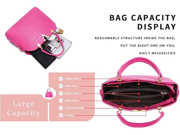 JHVYF Hot Pink Purse Womens Handbag
