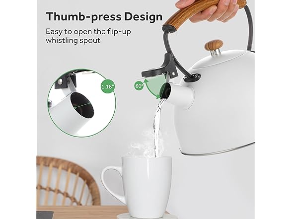 YSSOA Whistling Stovetop Tea Kettle, 3.17 Quart