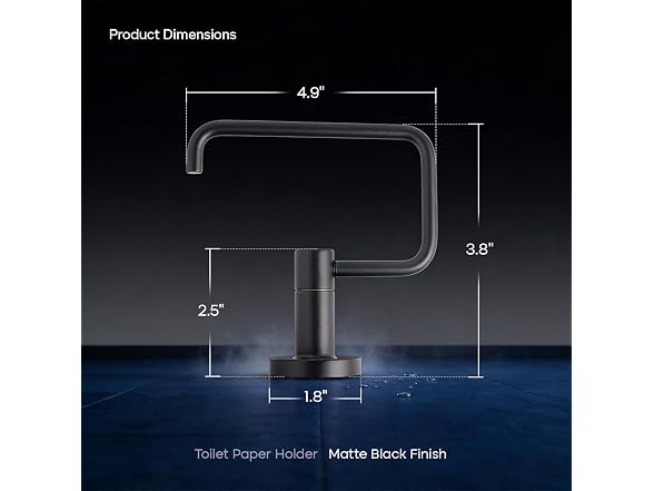 HIGHCRAFT Matte Black Toilet Paper Holder